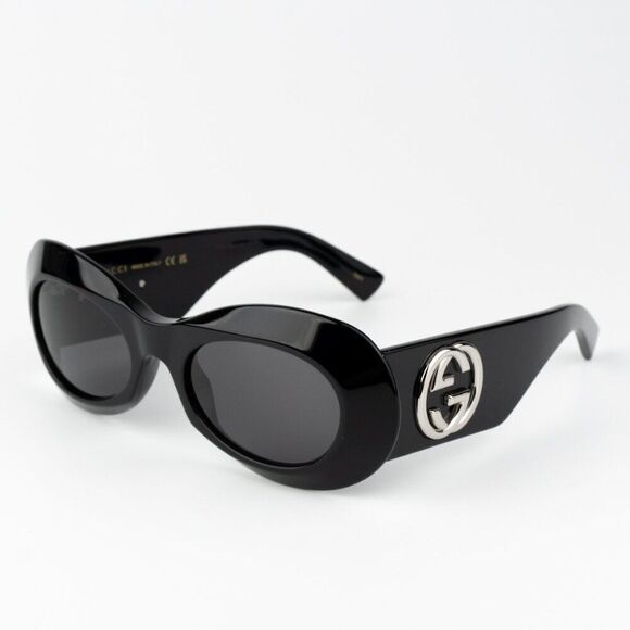 NEW Gucci GG1696S 001 Black Grey Women Oval Sunglasses GG 1696S main image 8